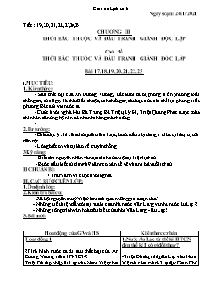 Giáo án Lịch sử 6 - Tuần 23 - Năm học 2020-2021