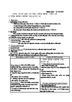 Kế haoch bài dạy Lịch sử 7 - Tuần 7 - Năm học 2021-2022