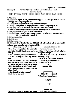 Kế haoch bài dạy Lịch sử 7 - Tuần 9 - Năm học 2020-2021