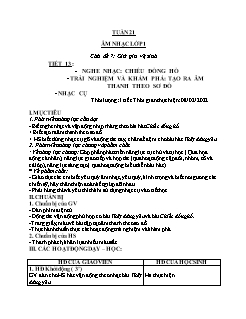 Kế hoạch bài dạy Âm nhạc Lớp 1+2 - Tuần 21 - Năm học 2021-2022 - Phạm Thị Nhụy