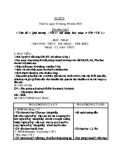 Kế hoạch bài dạy Âm nhạc Lớp 2 - Tuần 5 - Năm học 2021-2022 - Phạm Thị Nhụy