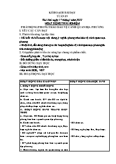 Kế hoạch bài dạy các môn Lớp 2 Sách Cánh diều - Tuần 19 - Năm học 2021-2022 - Hồ Thị Lệ Thủy
