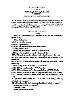 Kế hoạch bài dạy các môn Lớp 2 Sách Cánh diều - Tuần 20 - Năm học 2021-2022 - Hồ Thị Lệ Thủy