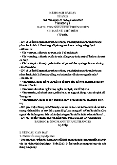 Kế hoạch bài dạy các môn Lớp 2 Sách Cánh diều - Tuần 24 - Năm học 2021-2022 - Hồ Thị Lệ Thủy