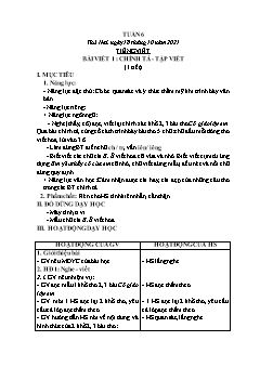 Kế hoạch bài dạy các môn Lớp 2 Sách Cánh diều - Tuần 6 - Năm học 2021-2022 - Hồ Thị Lệ Thủy
