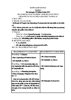 Kế hoạch bài dạy các môn Lớp 2 Sách Cánh diều - Tuần 7 - Năm học 2021-2022 - Hồ Thị Lệ Thủy