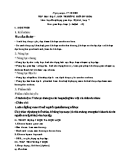 Kế hoạch bài dạy Địa lí 7 - Tiết 12, Bài: Môi trường đới ôn hòa - Năm học 2021-2022