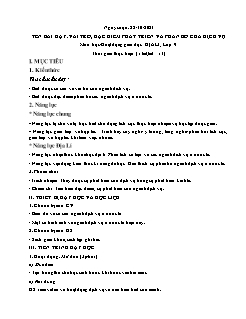 Kế hoạch bài dạy Địa lí 9 - Tiết 13, Bài: Vai trò, đặc điểm phát triển và phân bố của dịch vụ - Năm học 2021-2022