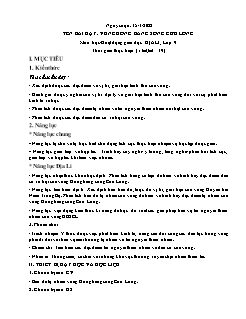 Kế hoạch bài dạy Địa lí 9 - Tuần 19, Tiết 39: Vùng Đồng bằng sông Cửu Long - Năm học 2021-2022