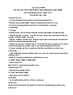 Kế hoạch bài dạy Địa lí 9 - Tuần 21, Bài: Vùng đồng bằng sông Cửu long - Năm học 2021-2022`