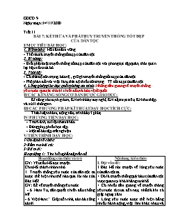 Kế hoạch bài dạy GDCD Khối Trung học cơ sở - Tuần 11 - Năm học 2020-2021