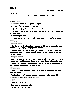 Kế hoạch bài dạy GDCD Khối Trung học cơ sở - Tuần 12 - Năm học 2021-2022