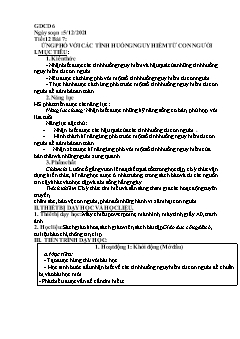 Kế hoạch bài dạy GDCD Khối Trung học cơ sở - Tuần 13 - Năm học 2021-2022