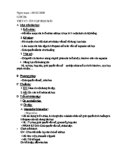 Kế hoạch bài dạy GDCD Khối Trung học cơ sở - Tuần 16 - Năm học 2020-2021