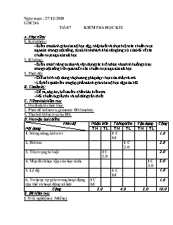 Kế hoạch bài dạy GDCD Khối Trung học cơ sở - Tuần 17 - Năm học 2020-2021