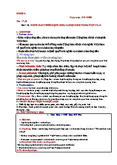 Kế hoạch bài dạy GDCD Khối Trung học cơ sở - Tuần 19 - Năm học 2021-2022