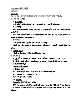 Kế hoạch bài dạy GDCD Khối Trung học cơ sở - Tuần 20 - Năm học 2020-2021
