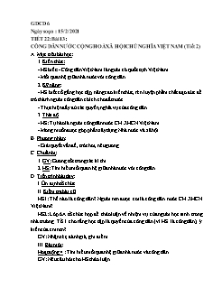 Kế hoạch bài dạy GDCD Khối Trung học cơ sở - Tuần 22 - Năm học 2020-2021