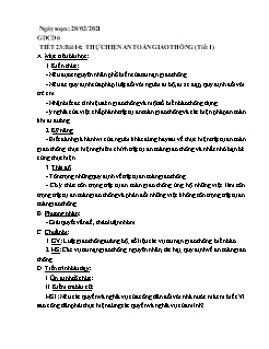 Kế hoạch bài dạy GDCD Khối Trung học cơ sở - Tuần 24 - Năm học 2020-2021