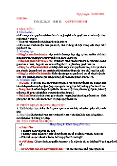 Kế hoạch bài dạy GDCD Khối Trung học cơ sở - Tuần 25 - Năm học 2021-2022