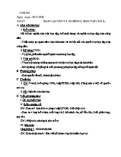 Kế hoạch bài dạy GDCD Khối Trung học cơ sở - Tuần 28 - Năm học 2029-2021