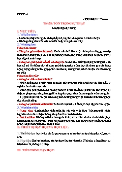 Kế hoạch bài dạy GDCD Khối Trung học cơ sở - Tuần 29 - Năm học 2021-2022