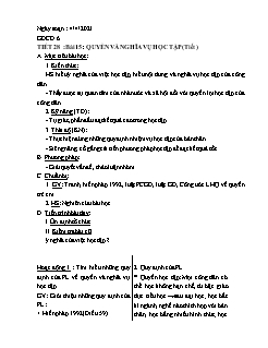 Kế hoạch bài dạy GDCD Khối Trung học cơ sở - Tuần 29 - Năm học 2020-2021