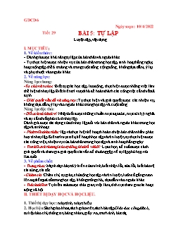 Kế hoạch bài dạy GDCD Khối Trung học cơ sở - Tuần 30 - Năm học 2021-2022