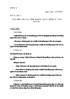 Kế hoạch bài dạy GDCD Khối Trung học cơ sở - Tuần 32 - Năm học 2021-2022