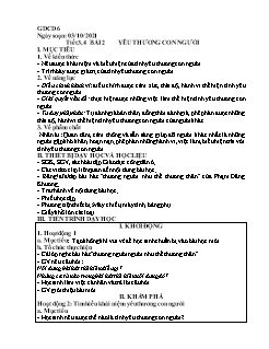 Kế hoạch bài dạy GDCD Khối Trung học cơ sở - Tuần 4 - Năm học 2021-2022