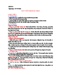 Kế hoạch bài dạy GDCD Khối Trung học cơ sở - Tuần 8 - Năm học 2021-2022