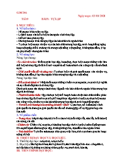 Kế hoạch bài dạy GDCD Khối Tung học cơ sở - Năm học 2021-2022