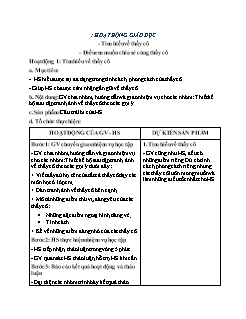 Kế hoạch bài dạy Hoạt động trải nghiệm 6 - Tuần 12