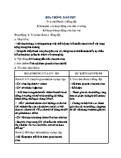 Kế hoạch bài dạy Hoạt động trải nghiệm 6 - Tuần 5