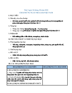 Kế hoạch bài dạy Hoạt động trải nghiệm Lớp 2 - Tuần 12 - Năm học 2021-2022 - Trần Mạnh Đức