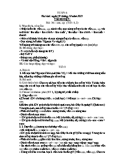 Kế hoạch bài dạy Khối 1 - Tuần 6 - Năm học 2021-2022 - Phạm Thị Thanh Hoài