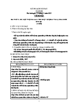 Kế hoạch bài dạy Khối 2 - Tuần 10 - Năm học 2021-2022 - Lê Thị Nữ