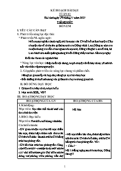Kế hoạch bài dạy Khối 2 - Tuần 12 - Năm học 2021-2022 - Lê Thị Nữ