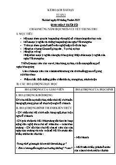 Kế hoạch bài dạy Khối 2 - Tuần 2 - Năm học 2021-2022 - Lê Thị Nữ