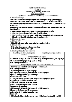 Kế hoạch bài dạy Khối 2 - Tuần 3 - Năm học 2022-2023 - Lê Thị Nữ