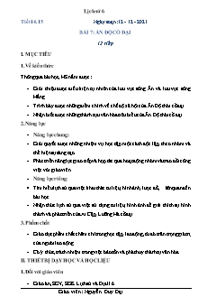 Kế hoạch bài dạy Lịch sử 6 - Tiết 14+15, Bài 7: Ấn Độ cổ đại - Năm học 2021-2022 - Nguyễn Duy Đại