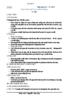 Kế hoạch bài dạy Lịch sử 6 - Tiết 19, Bài 9: Hy Lạp và La Mã cổ đại - Năm học 2021-2022 - Nguyễn Duy Đại