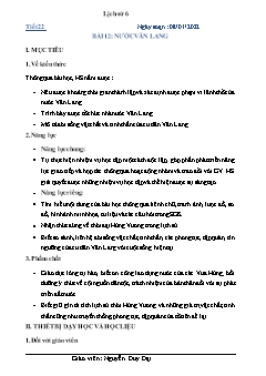Kế hoạch bài dạy Lịch sử 6 - Tiết 22+23 - Năm học 2021-2022 - Nguyễn Duy Đại