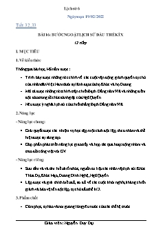 Kế hoạch bài dạy Lịch sử 6 - Tiết 32+33, Bài 16: Bước ngoặt lịch sử đầu thế kỉ X - Năm học 2021-2022 - Nguyễn Duy Đại