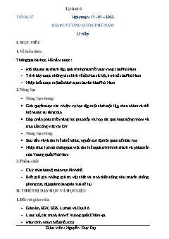 Kế hoạch bài dạy Lịch sử 6 - Tiết 36+37, Bài 19: Vương Quốc Phù Nam - Năm học 2021-2022 - Nguyễn Duy Đại