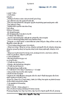 Kế hoạch bài dạy Lịch sử 6 - Tiết 39+40: Ôn tập - Năm học 2021-2022 - Nguyễn Duy Đại