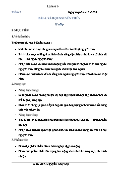 Kế hoạch bài dạy Lịch sử 6 - Tiết 6+7, Bài 4: Xã hội nguyên thủy - Năm học 2021-2022 - Nguyễn Duy Đại