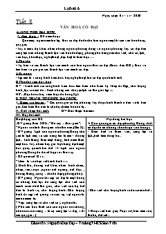 Kế hoạch bài dạy Lịch sử 6 - Tiết 8: Văn hóa cổ đại. Ôn tập - Năm học 2021-2022 - Nguyễn Duy Đại