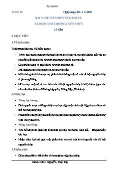 Kế hoạch bài dạy Lịch sử 6 - Tiết 9+10, Bài 5: Chuyển biến kinh tế, xã hội cuối thời nguyên thủy - Năm học 2021-2022 - Nguyễn Duy Đại