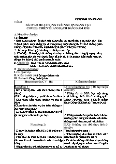 Kế hoạch bài dạy Lịch sử 7 - Tiết 34 đến 36 - Năm học 2020-2021